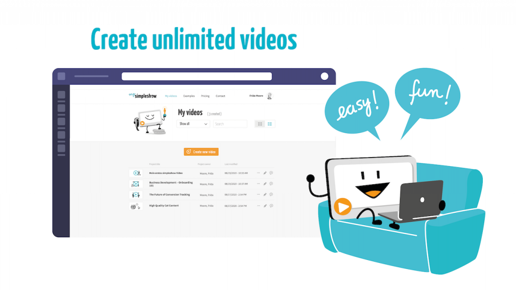 Create unlimited videos with simpleshow video maker